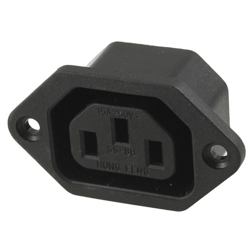 5 pcs black plastic IEC320 C13 AC 250V 10A panel mount plug and socket connectors 5*3*2.8cm | Обустройство дома