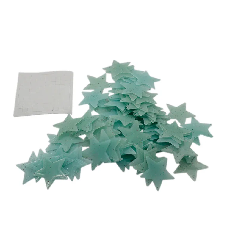 100 шт./пакет Звезда Луна светящаяся в темноте наклейка освещение ночное Искусство