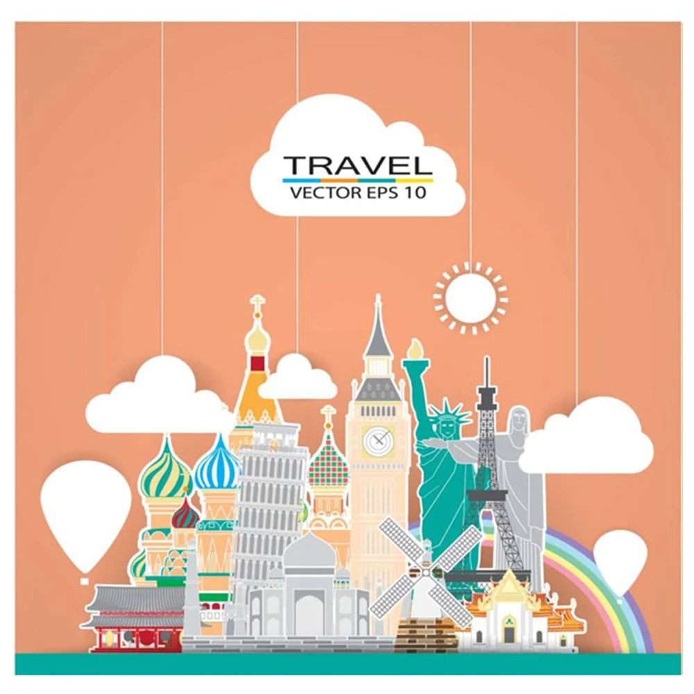 World Attractions Travel Photography Backdrops Universal Photo Background Studio | Электроника
