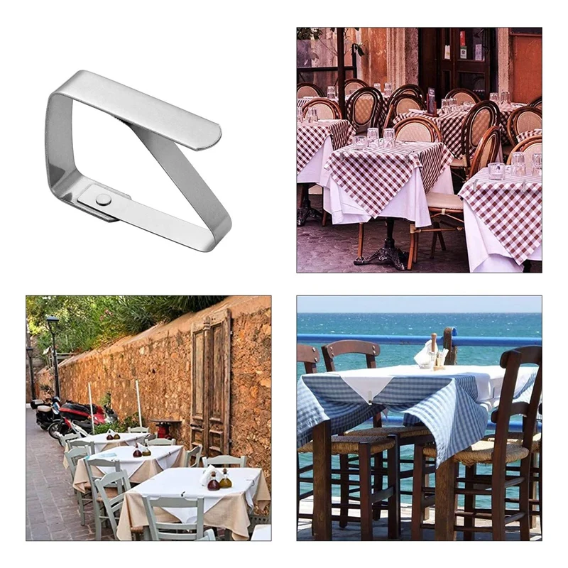 

24 Pcs Thickened Stainless Steel Tablecloth Holders Kitchen Tablecloth Clips Non-Slip Table Clips