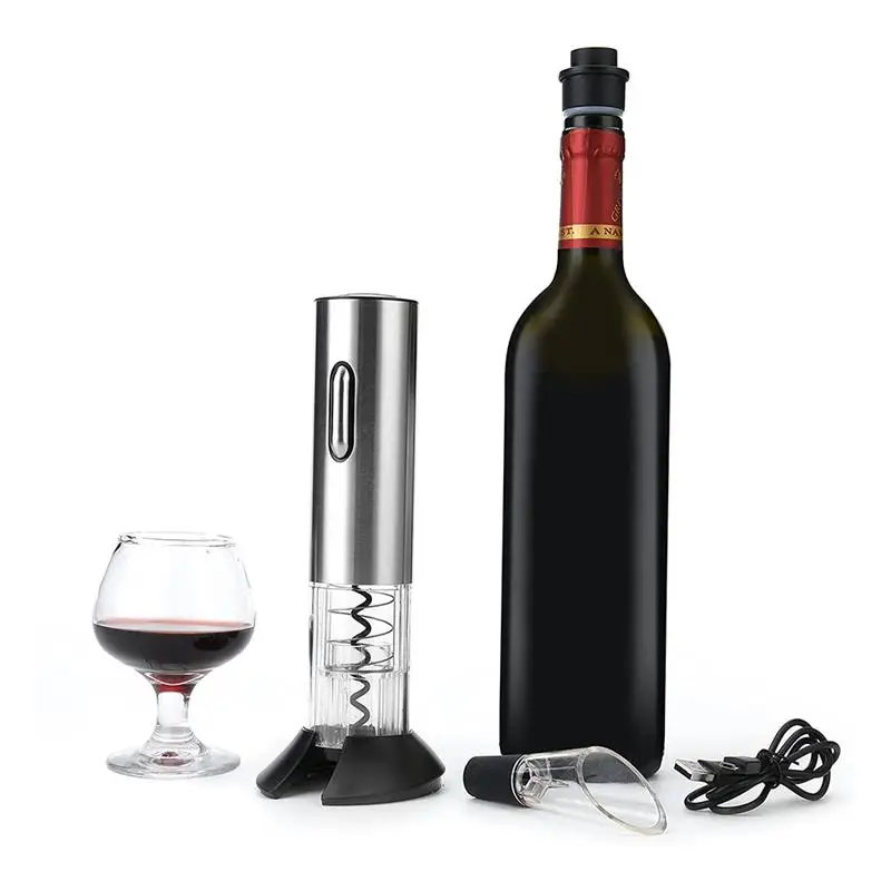 

Electric Corkscrew Wine Bottle Opener Electric Wine Opener Automatic Corkscrew With Foil Cutter Wine Aerator Wine Stopper