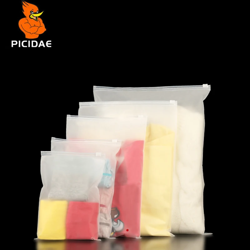 

застежка-молния матовый прозрачный пластиковый мешок для хранения Ziplock путешествия закрытие золотникового клапана Организатор косметичес...