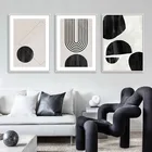 Современная Абстрактная Геометрическая Картина на холсте Черно-белый постер настенный художественный принт картинки скандинавский стиль Декор для гостиной дома