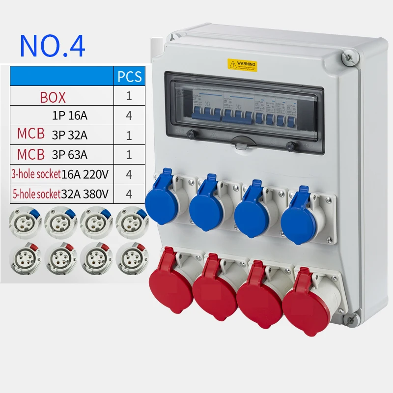 Промышленная розетка пластиковая Изолированная коробка переключателя 220V380V сайт Портативный Открытый Распределительная коробка дождевой воды Комбинация