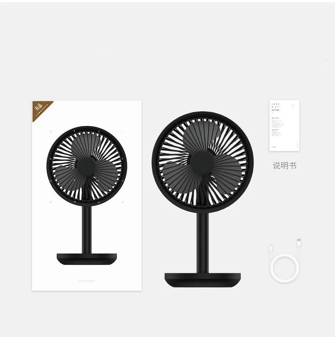 

Youpin SOLOVE Desktop Fan 60 Degree Shaking Head Height, Wind Speed Adjustable 4000mAh, USB Rechargeable Portable Fan