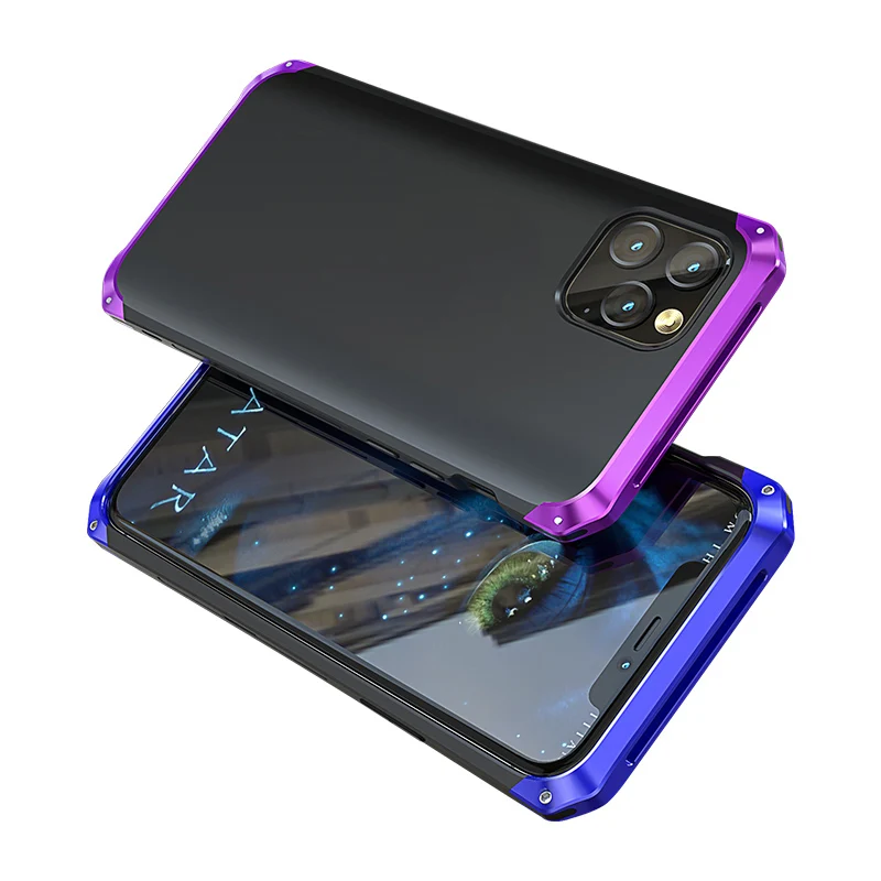 Противоударный защитный чехол для iphone 11 Pro Max металлический бампер жесткий из ТПУ