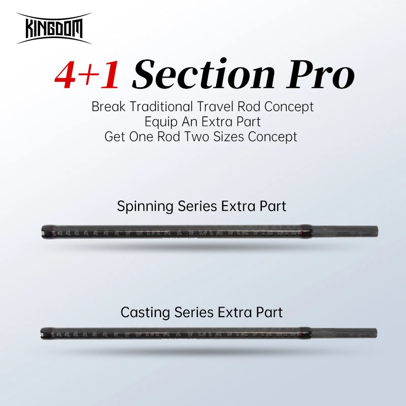 Kingdom Keel-II Travel Fishing Rod 4+1 Sections Trout Lures Spinning Bone Ultralight for Pike Lure Fishing Rods Carbon Fiber
