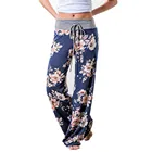 40 # Леггинсы для женщин с цветочным принтом Drawstring леггинсы Широкие штаны размера плюс, широкие штаны, свободные леггинсы одежда для женщин