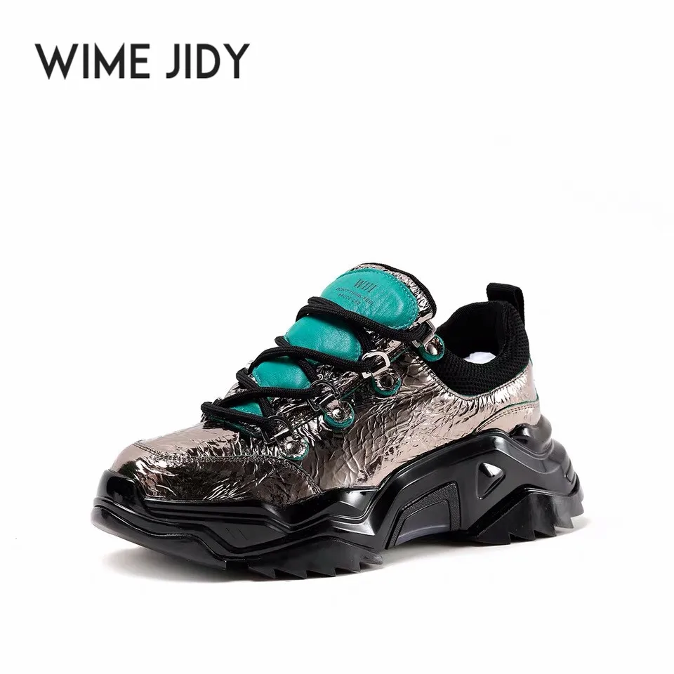 WJ/модные женские туфли на платформе обувь для папы из натуральной кожи tenis feminino