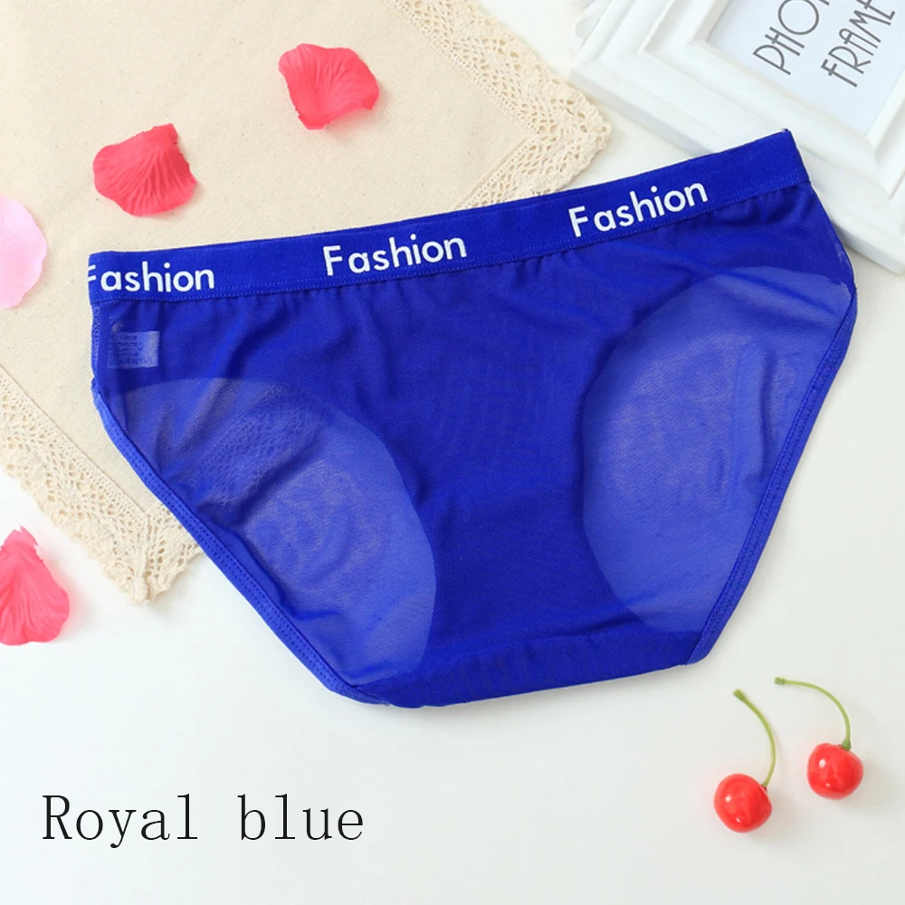royal blue Спортивный стиль, дизайнерские женские трусики, стринги, модные Хлопковые женские сетчатые трусы, нижнее белье, бесшовные трусики сексуальное женское нижнее белье - Цвет: royal blue