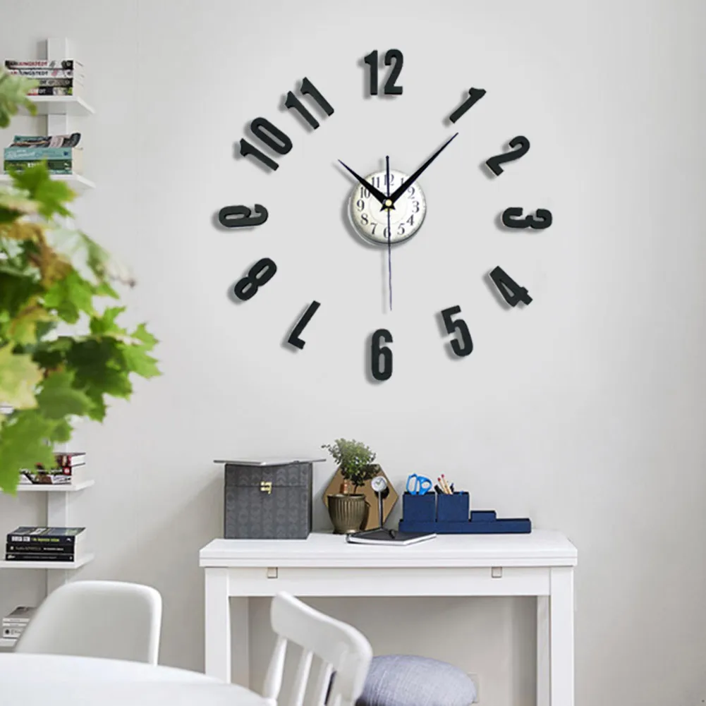 Большие настенные часы 3D украшение для стен наклейки гостиной аксессуары