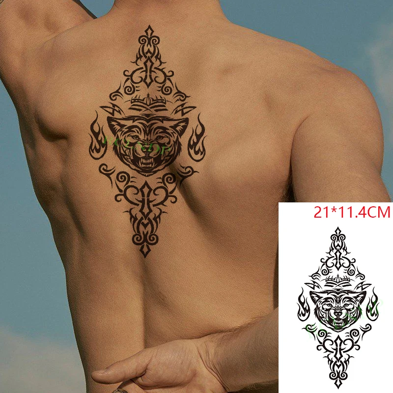 

Waterproof Temporary Tattoo Stickers Cat head totem Fake Tatto Flash Tatoo Body Art for Women Men