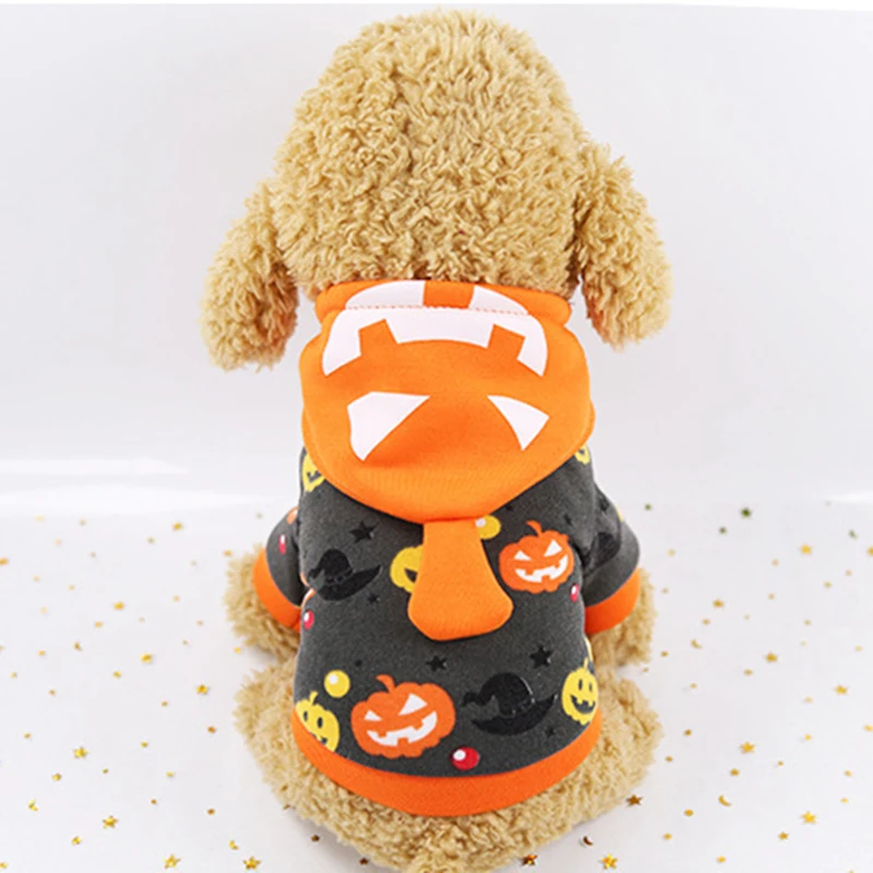 Пальто для собак одежда с Тыквой и толстовками свитер на Хэллоуин свитшот костюм