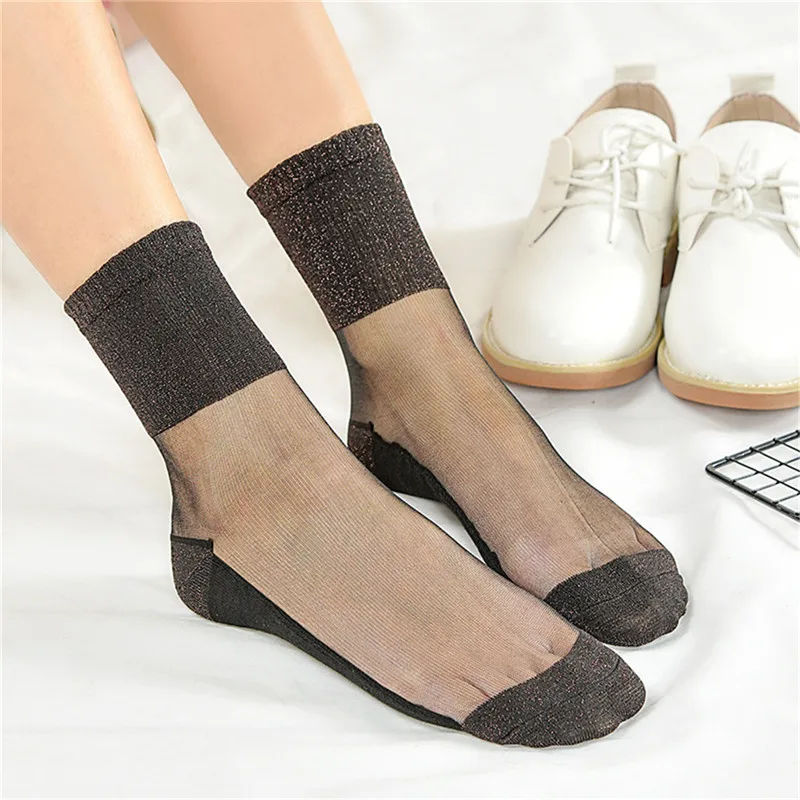 Сексуальные кружевные сетчатые ажурные носки прозрачные эластичные забавные до