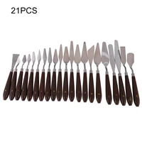 21pcs mixed palette knife painting stainless steel scraper spatula art supplies for artist canvas oil paint color mixing