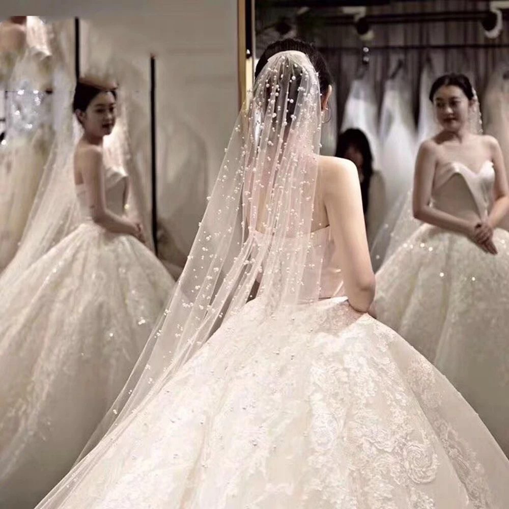 

Wedding Veils with Comb One-Layer Beaded Wedding Veil Bridal Veils 150*300