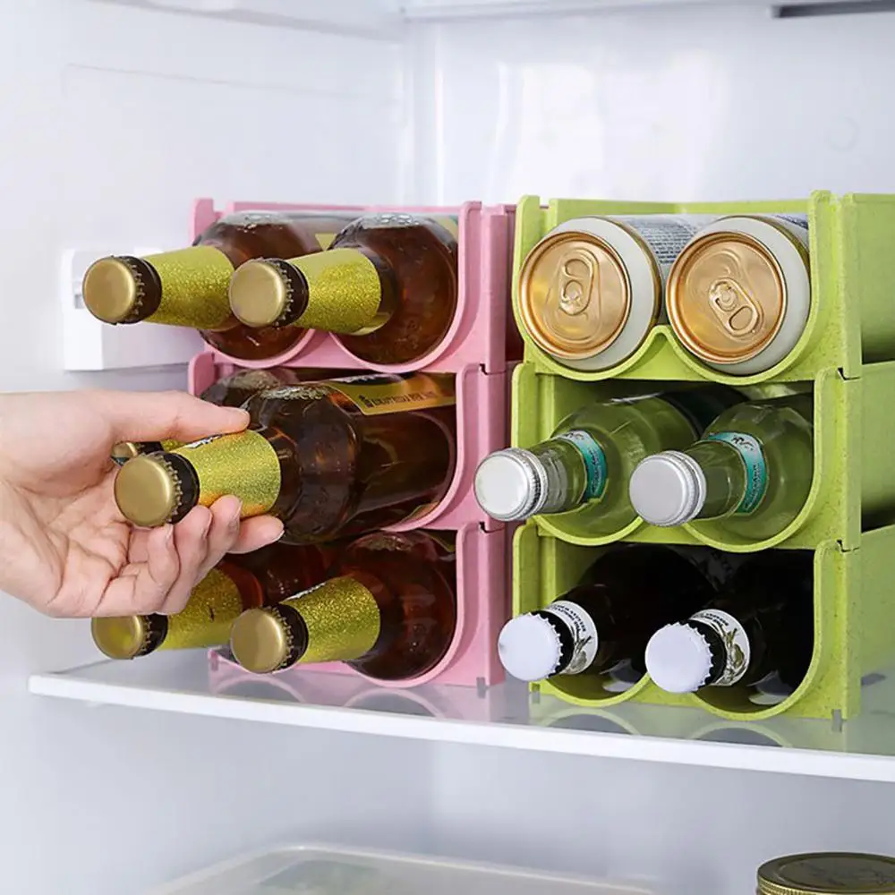 Fridge Organizer Beer Beverage wine bottle Storage Rack Stackable Space Saving Freezer Support Soda Stand Shelf Holder Tray | Дом и сад