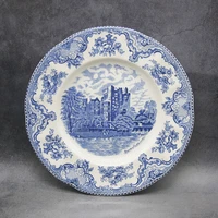 the blue britain castles dinner set european style dinner ware ceramic breakfast plate beef dishes dessert dish soup bowl
