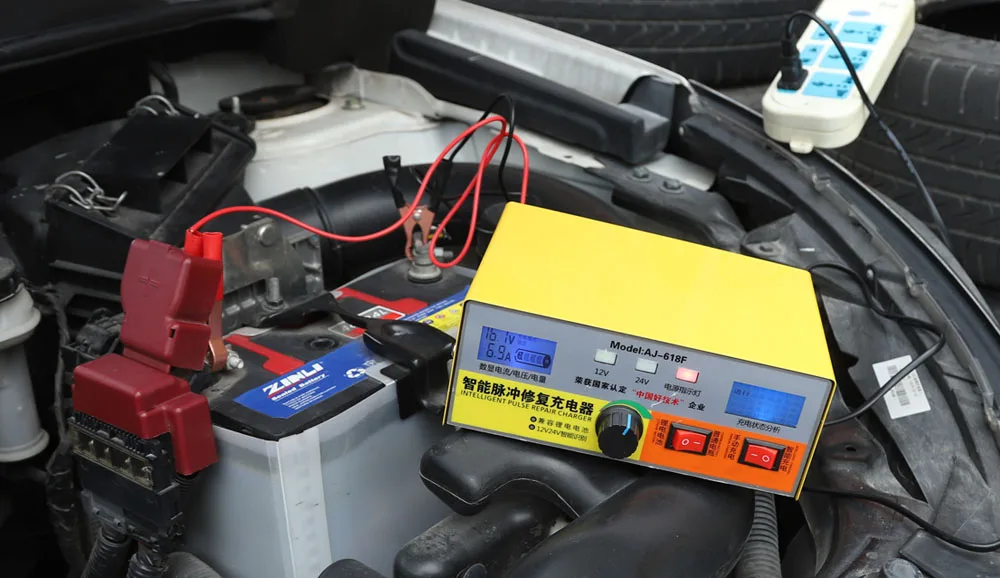 Высокая Мощность 12 V/24 V 400Ah автоматический интеллектуальный импульсный ремонт универсальная литиевая батарея из чистой меди зарядное устройство двойного экрана дисплея
