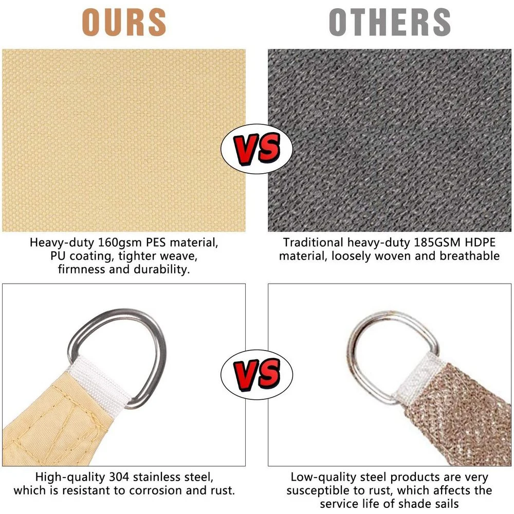 

Sun Shade Sail Sand Square Canopy Sail Shade Cloth UV Block for Patio Garden Outdoor Backyard Awning Folded Fabric Cloth Block