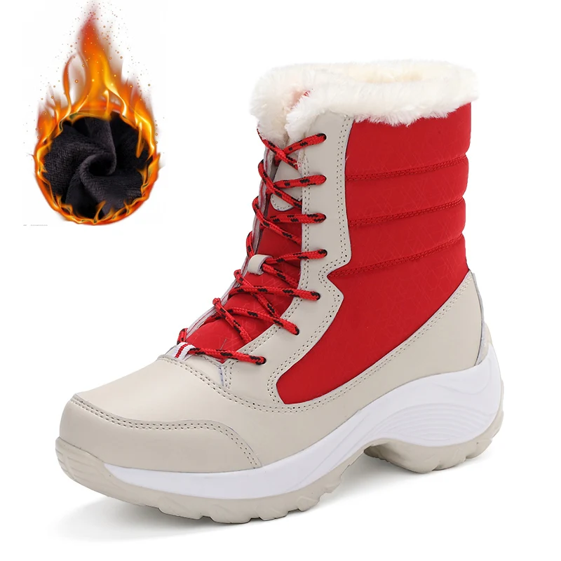 

Women Boots Waterproof Winter Shoes Women Snow Ankle Boots Platform Keep Warm Winter Boots With Thick Fur Women Gym Hiking Boots