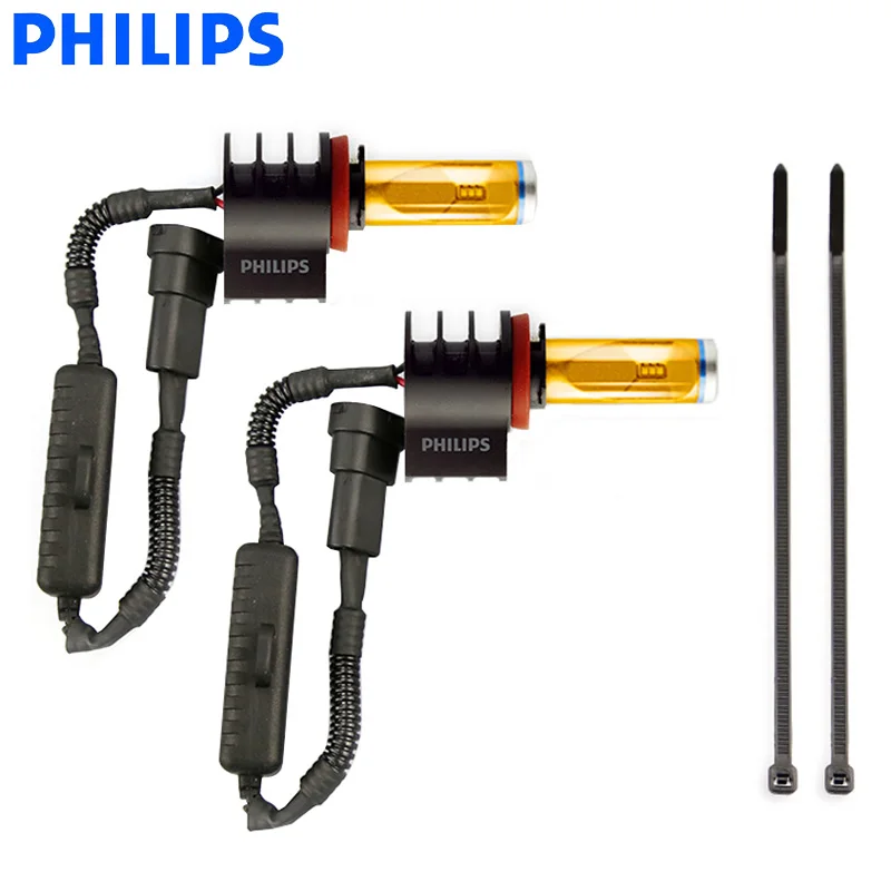 Светодиодсветодиодный лампа Philips H8 H11 H16 2700K золотисто-желтая светодиодная