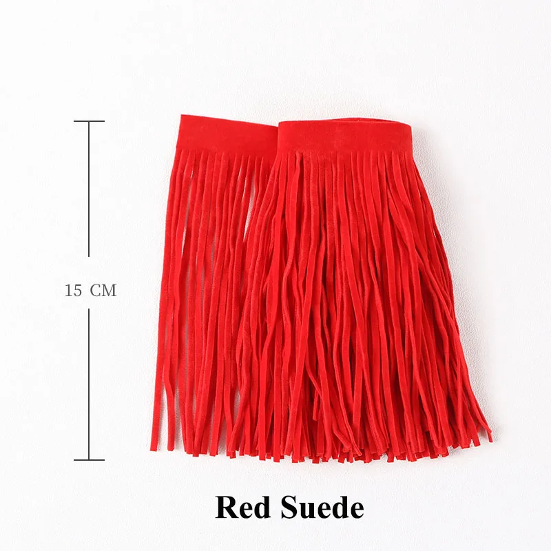 red suede Meetee 2 метра 15 см кожа замша кисточкой Кружева утолщаются ленты для сумки багажа одежда аксессуары ручной DIY украшения TF207 - Цвет: red suede