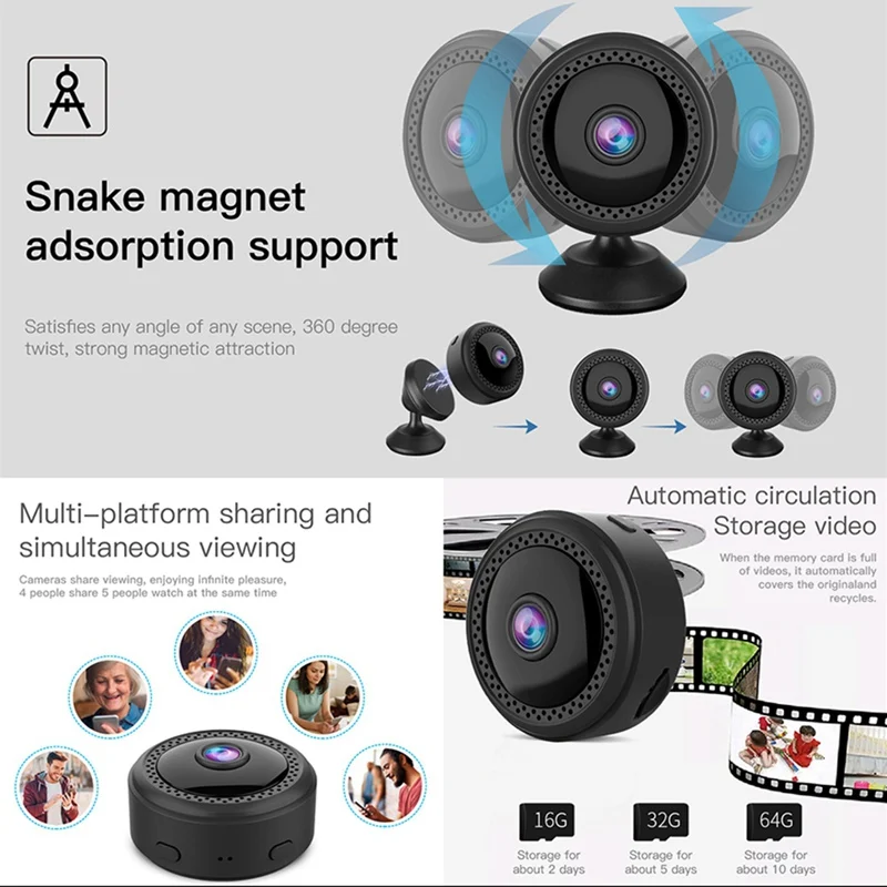 HD 1080P WiFi мини камера ИК ночного видения видео видеокамера датчик движения