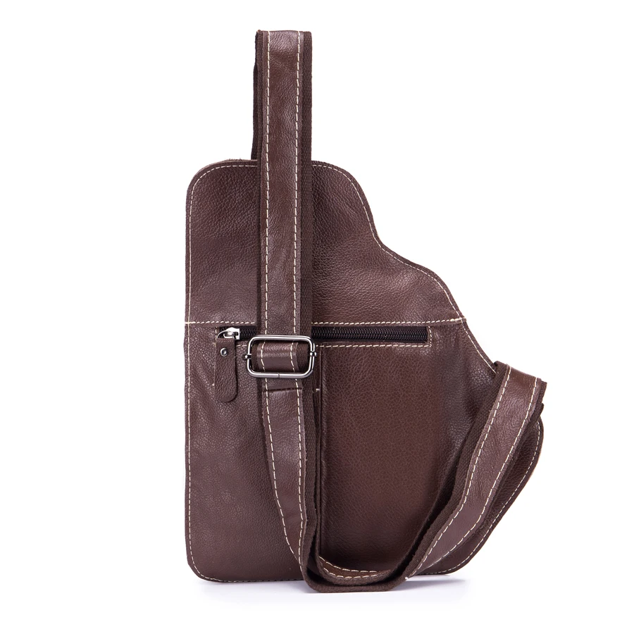 Мужская нагрудная сумка из натуральной кожи BULL CAPTAIN брендовая Сумка слинг через