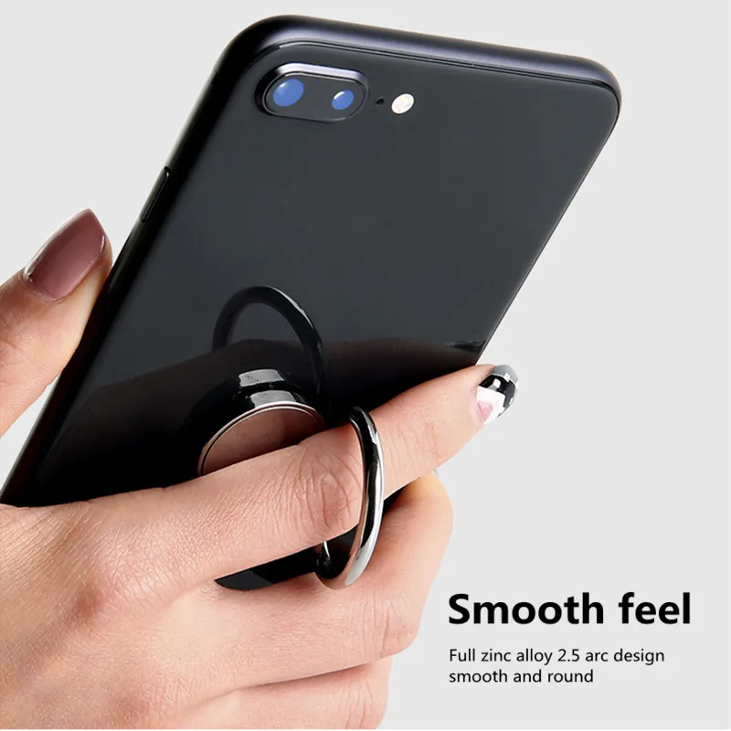

Universal Luxury Mirror Metal Anti-Fall Round Shape Bracket Mobile Phone Accessories Finger Ring Stand Holder for iPhone Android