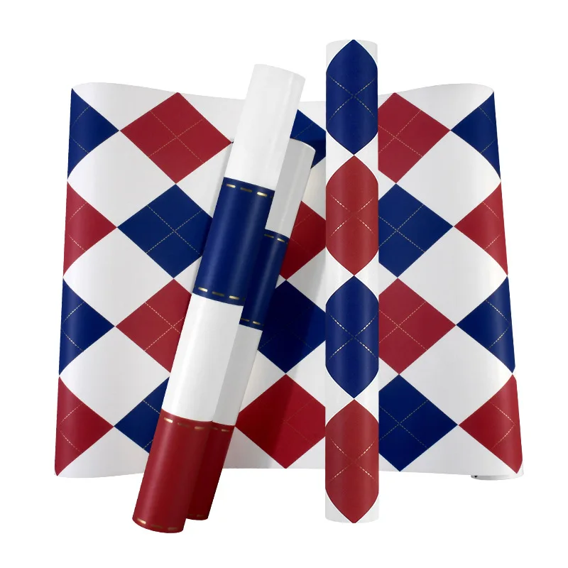 

European American Style Wallpaper European Boys Boys Bedroom Children's Room Red Blue Diamond Geometric British Style Wallpaper