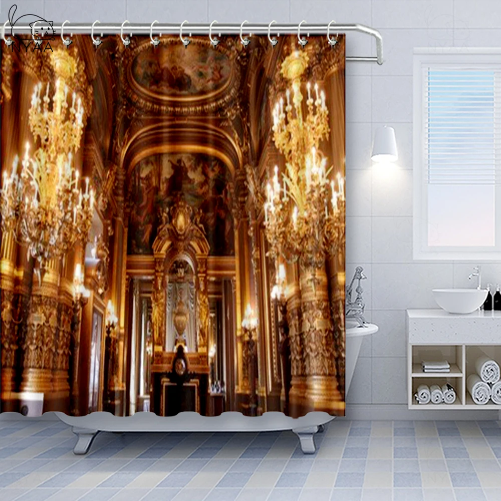 Арт-занавеска для душа Версаль s церкви занавеска ванной из полиэстера красивая