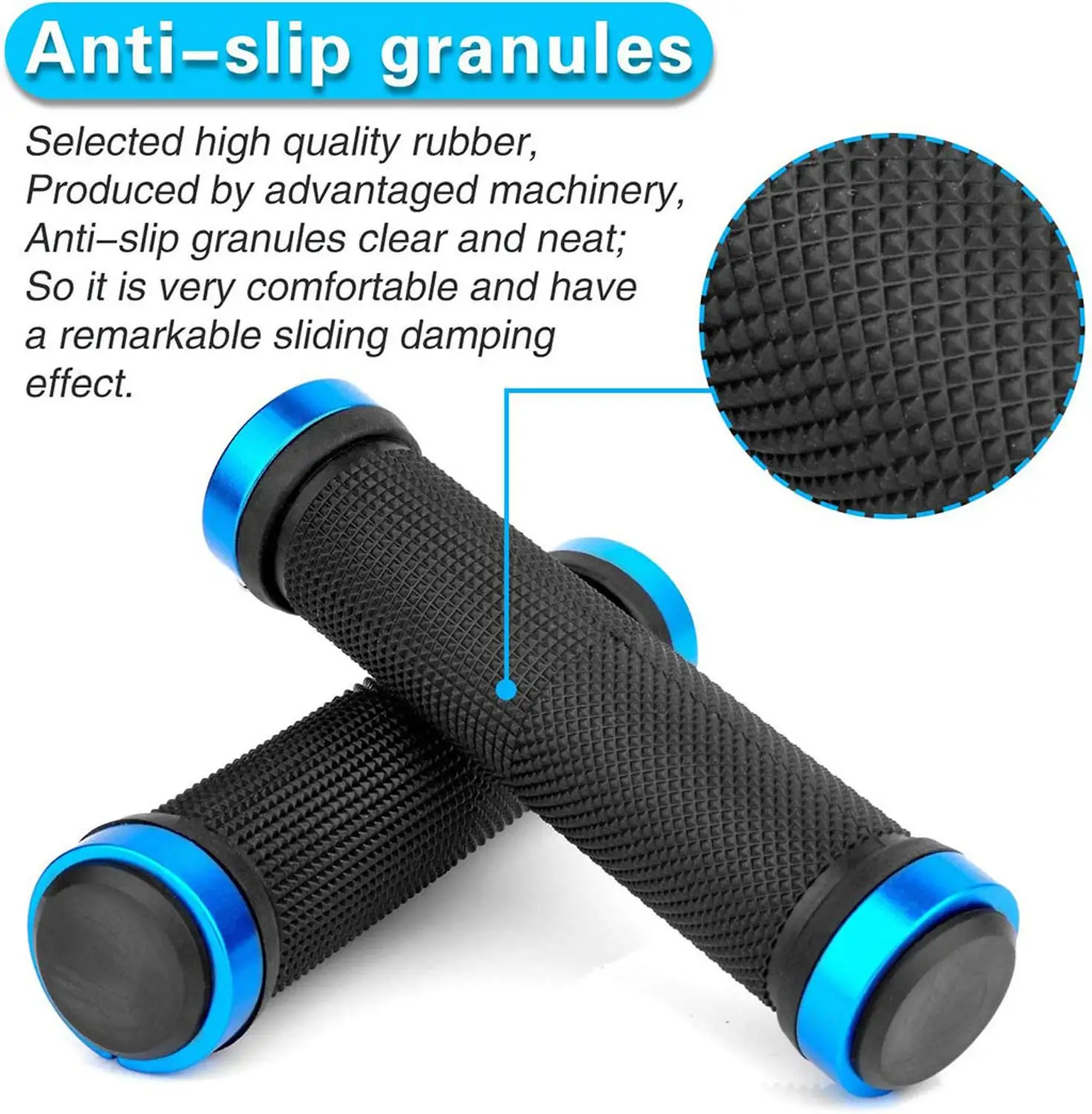 2 Pcs Cycling Handle Grip Bar End Durable Anti-slip Rubber Aluminum Alloy MTB Mountain road Bike Bicycle lock-on Handlebar Cover | Спорт и