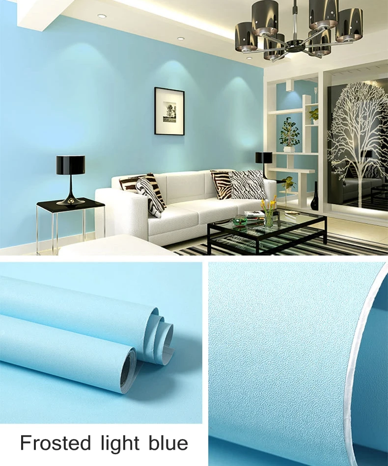 

5 meters PVC matte wallpaper high-grade gray self-adhesive modern simple plain matt non-woven fabric Nordic ins style solid colo