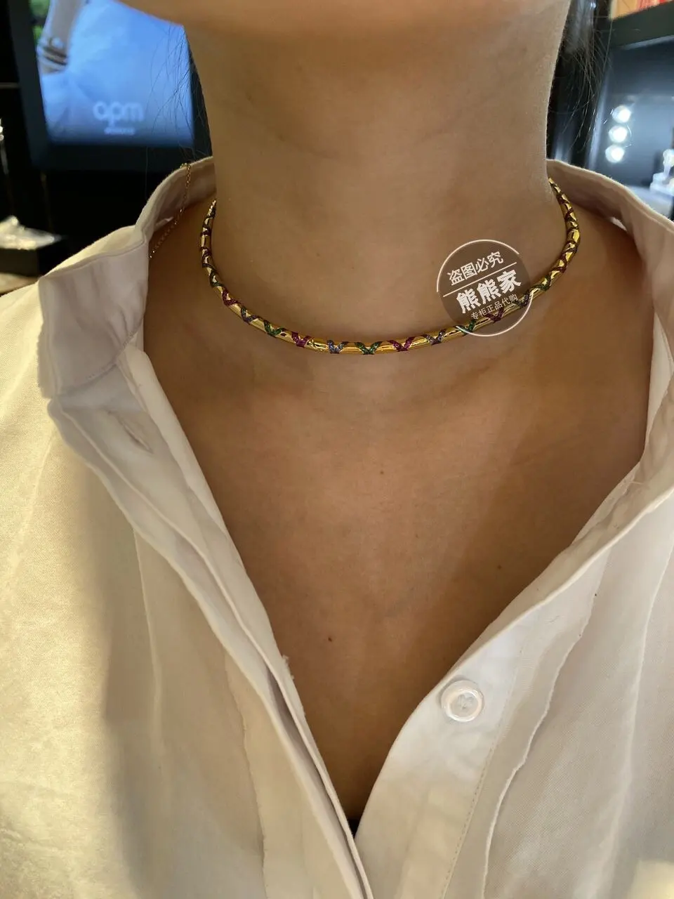 Модный шарм из стерлингового серебра копия 1:1 Многоцветный этнический чокер с