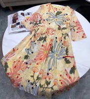 quality luxury high women flower prints 100 silk fashion dresses for ladies gdnz 6 03