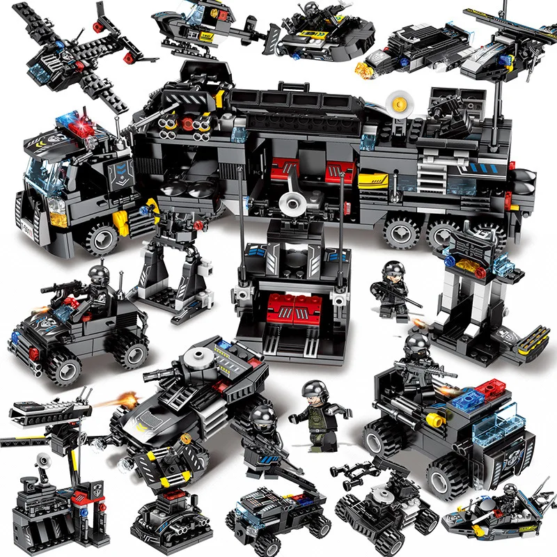 695 шт. обучающая игрушка для детей блоки совместимые с Legoeds city черный Орел