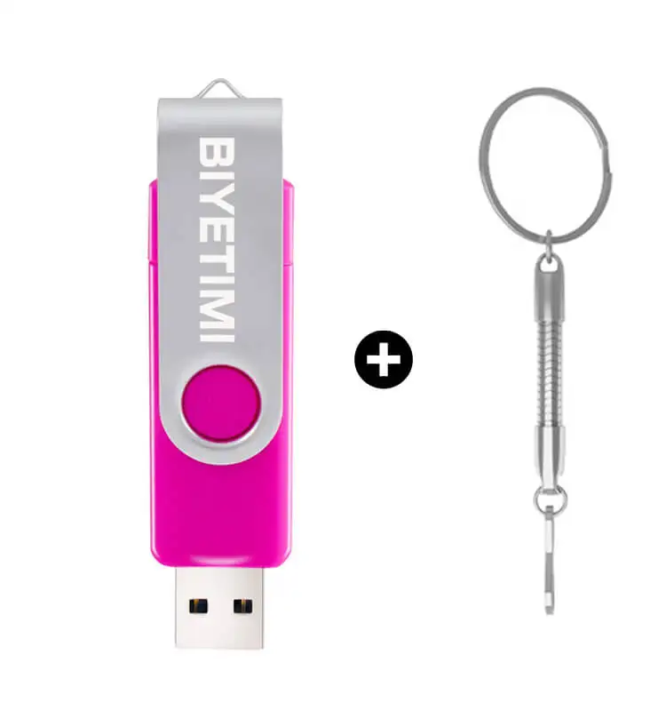 Rose red with chain Miniseas Многофункциональный USB флэш-накопитель 64 Гб cle usb флеш-накопитель 32 Гб оперативной памяти, 16 Гб встроенной памяти, 8 ГБ 4 ГБ USB 2,0 флеш-накопитель для android/ПК memoria - Цвет: Rose red with chain