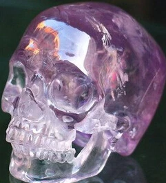 Бесплатная доставка резной аметист кварцевый хрустальный череп супер