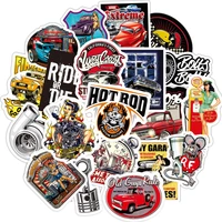 50 pcs cool classic car stickers for car styling bike motorcycle phone laptop travel luggage cool funny spoof jdm decal