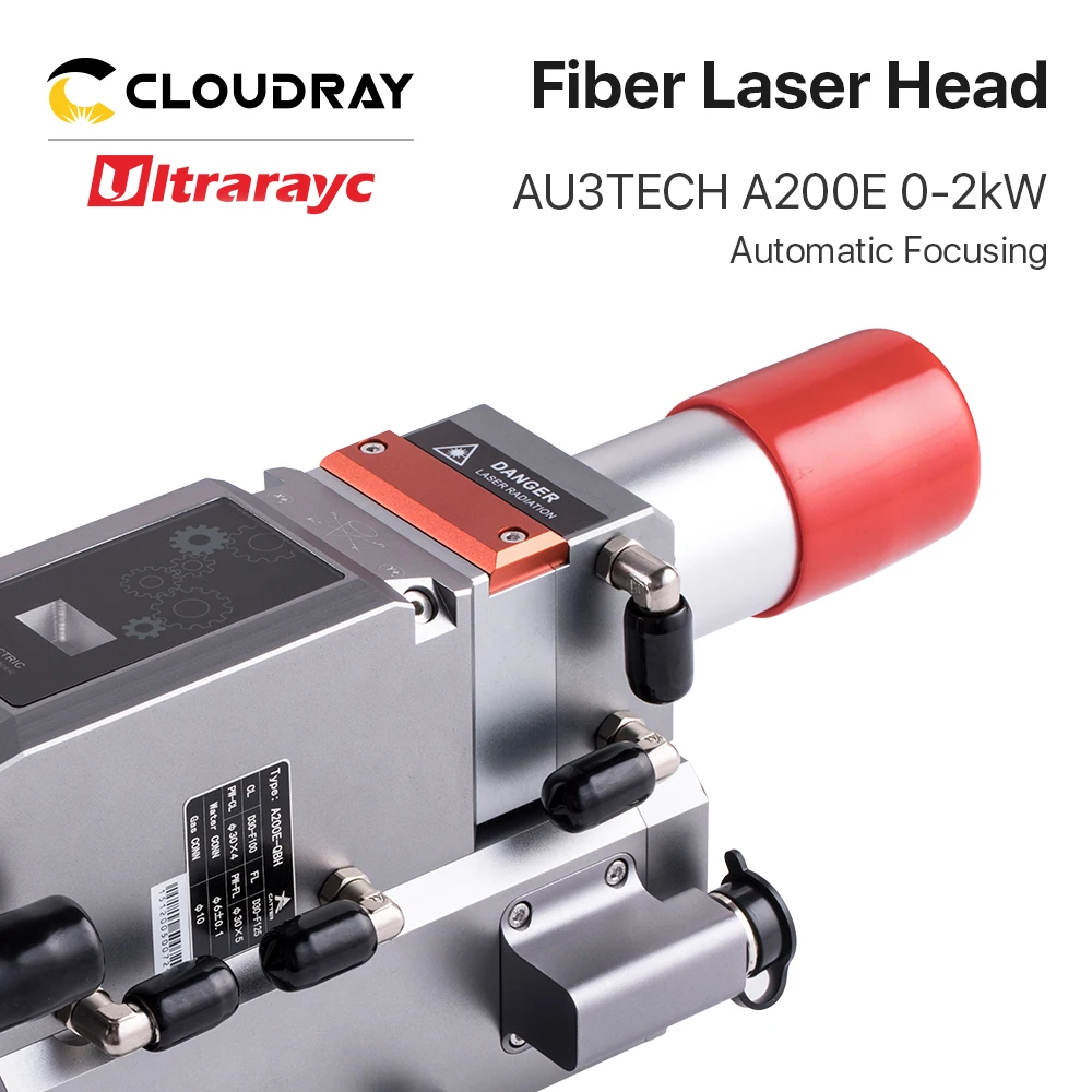 Автоматическая волоконная лазерная головка Cloudray AU3TECH A200E 0-2 квт с объективом D30 |
