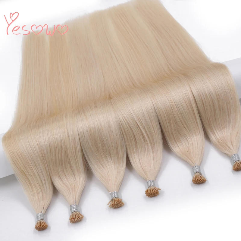 Yesowo предварительно скрепленные Remy i Tip кератиновые накладные 0,8 г/прядь 40 г 60# малазийские прямые человеческие волосы
