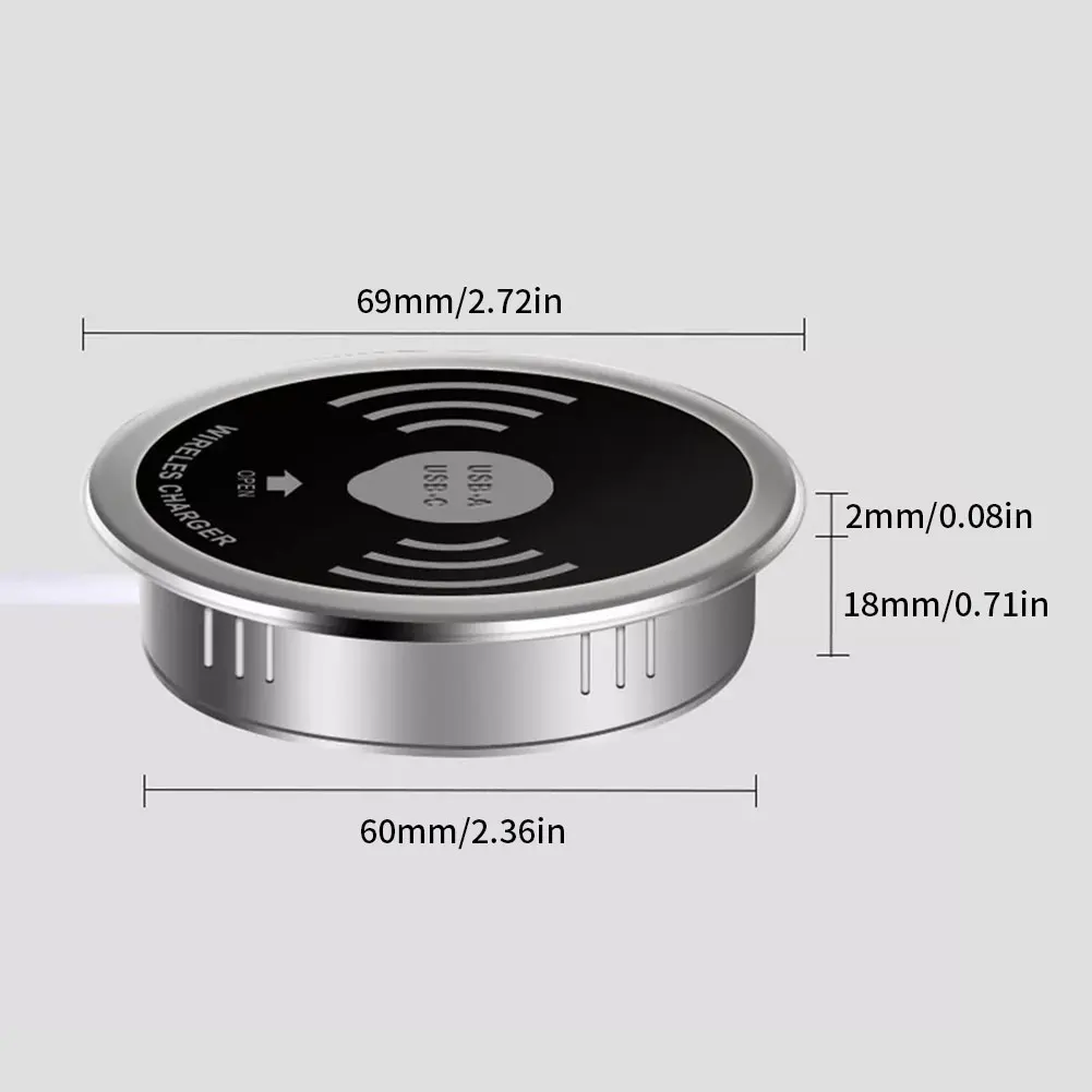 

Wireless Charger Built In Desktop 15W Quick Charging Station With USB Port Waterproof Phone Holder Pad Fast Charging Station