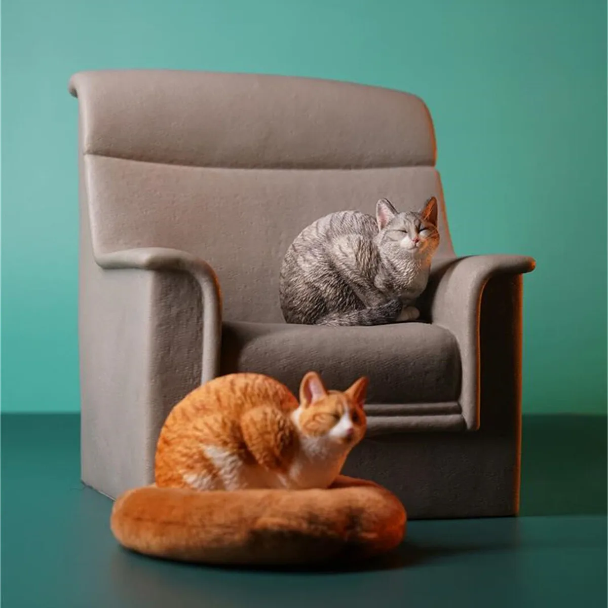 JXK-figura de gato perezoso 1/6, modelo de gato letargico 2,0, bonito Animal de Mascota, coleccionista, adornos de decoraci&oacute;n de Navidad, regalo para adultos y ni&ntilde;os-5