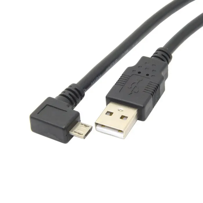 

1m 1.5m 90 Degree Left angled Micro USB2.0 male to USB2.0 Male data charging cable for Andriod mobile phone