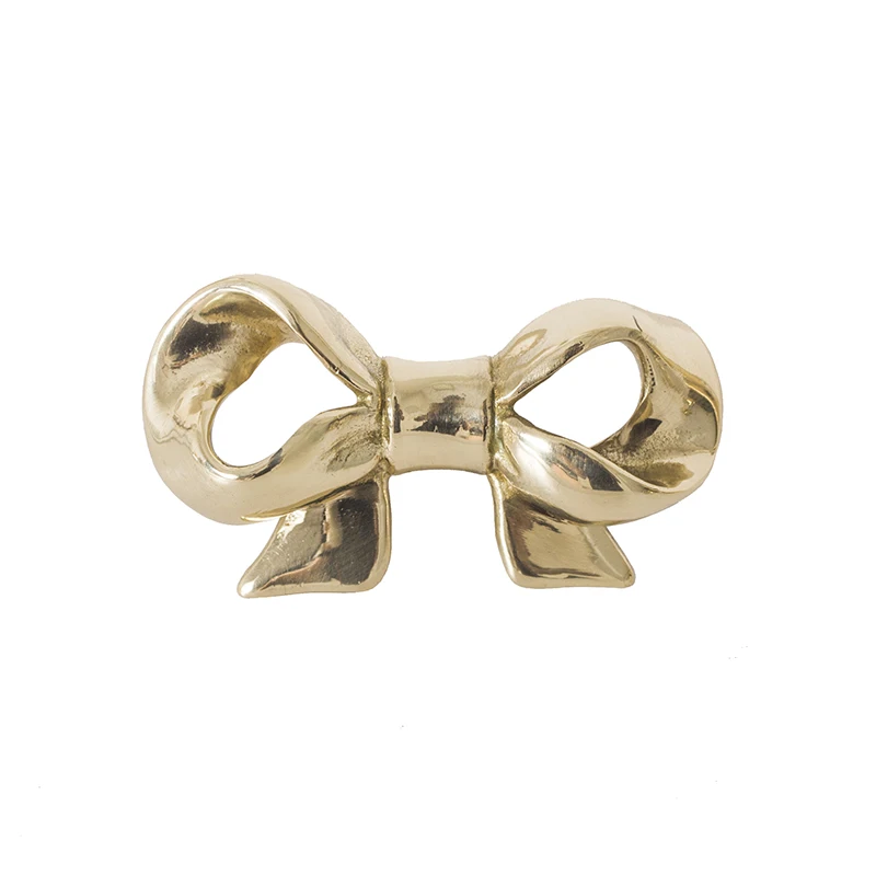

Design High-End Handmade Brass Bow Handle European-Style French Cabinet Wardrobe Door Drawer Gold Drawer Handles accessories