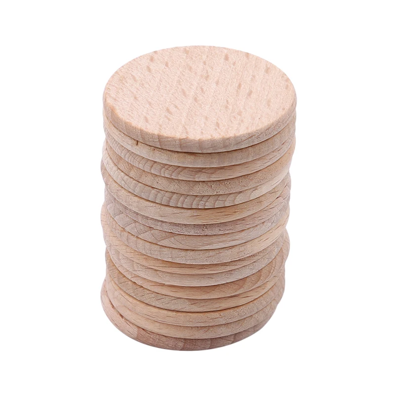 

100pcs Natural Round Unfinished Wood Embellishments for Art DIY Crafts projects ornaments costume fabric Decoration 35mm