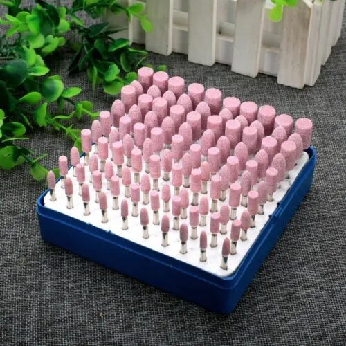 

100PCS/Box Assorted Ceramic Mounted Point Grinding Stone Head Wheel 4-10mm Drill Rotary Tools 3mm Shank
