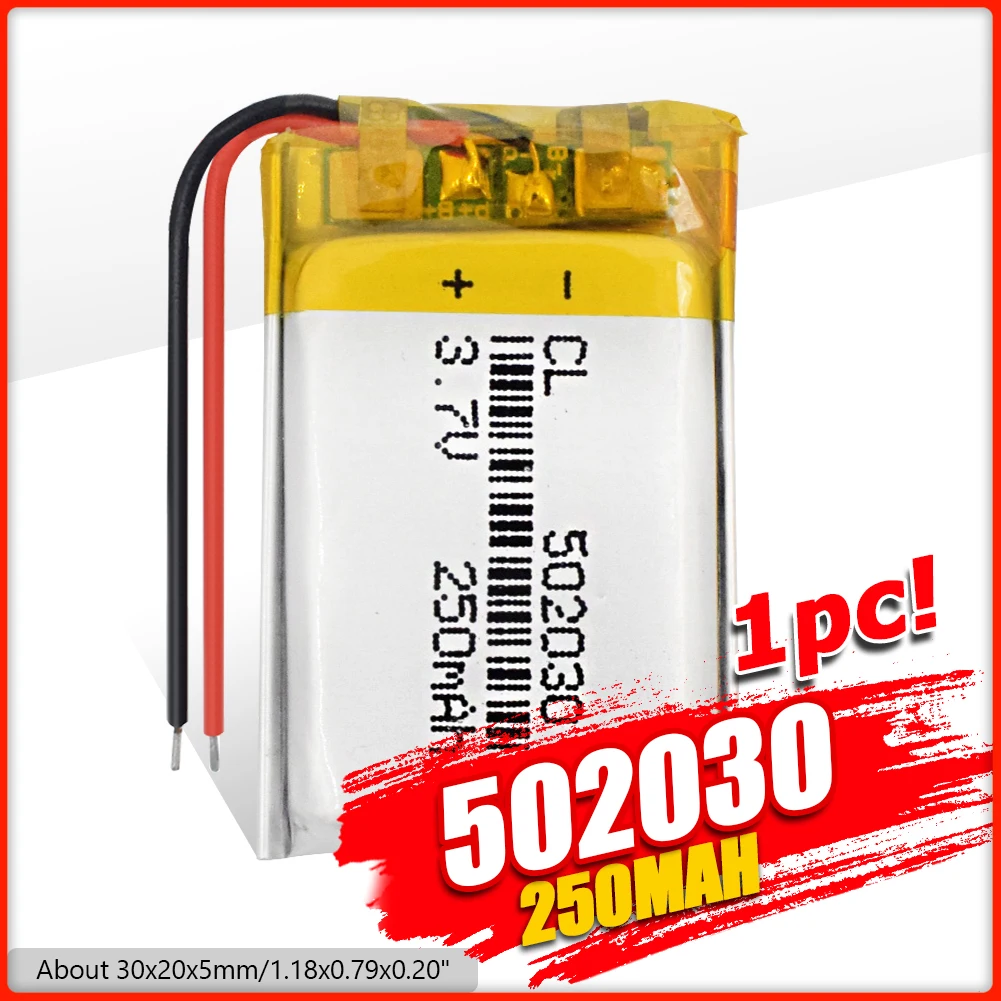 Литиевая батарея Li po 3 7 В 2/4 шт. 502030 250 мА · ч перезаряжаемые батареи встроенный