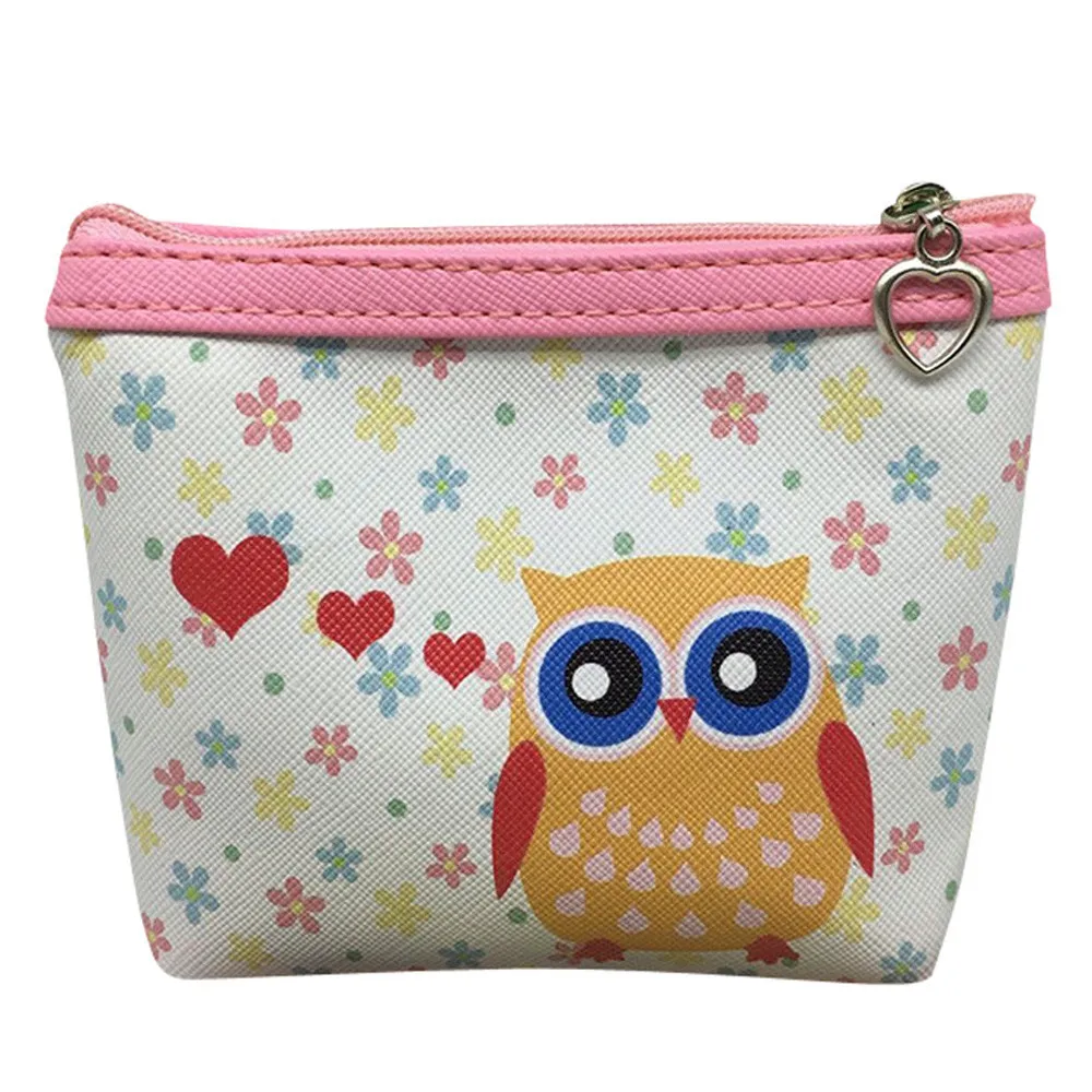Женский кошелек для монет с рисунком совы Модный милый удостоверения личности